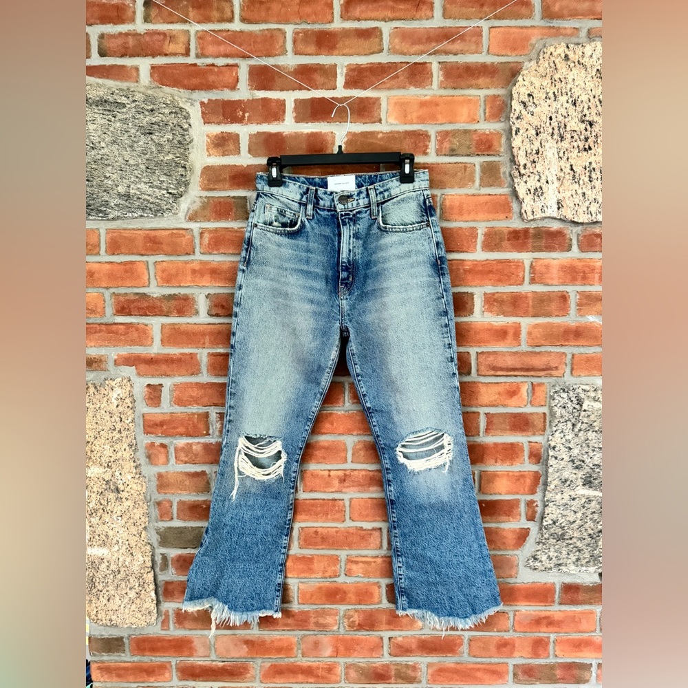 Current/Elliot High Waist Kick Colette Destroyed Jeans Size 27